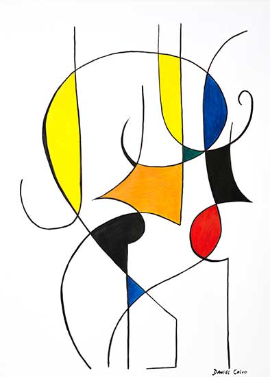 Obra de Daniel Calvo — tinta china en colores